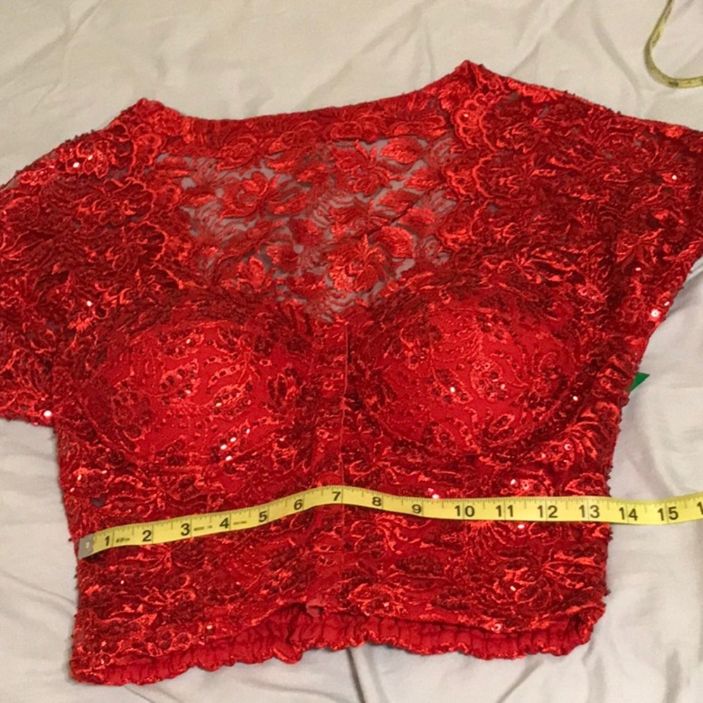 Red sequin bustier - Picture 8 of 9